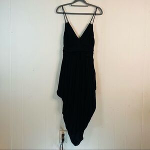 All Saints Black Draped Lagenlook Bag Dress
